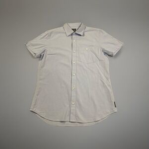 Armani Exchange Men's S Fitted Casual Shirt Short Sleeve Button Up Light Blue‎